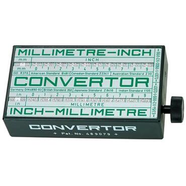 Tableau de conversion (millimètres <-> pouces) CONVERTOR type 4482